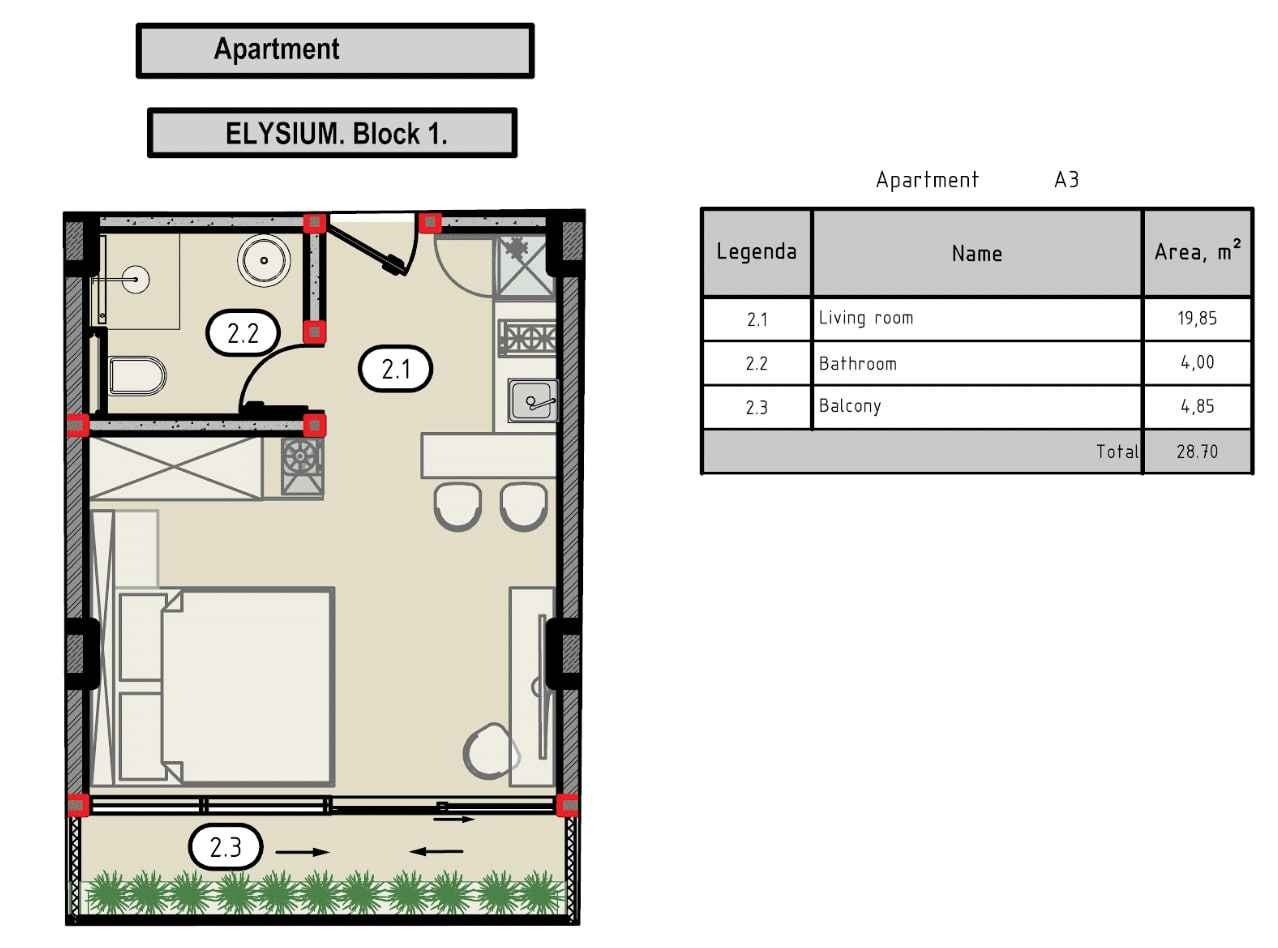 Pererenan,Bali,Indonesia,1 Bedroom,1 Bathroom,Apartment,MLS ID 2662
