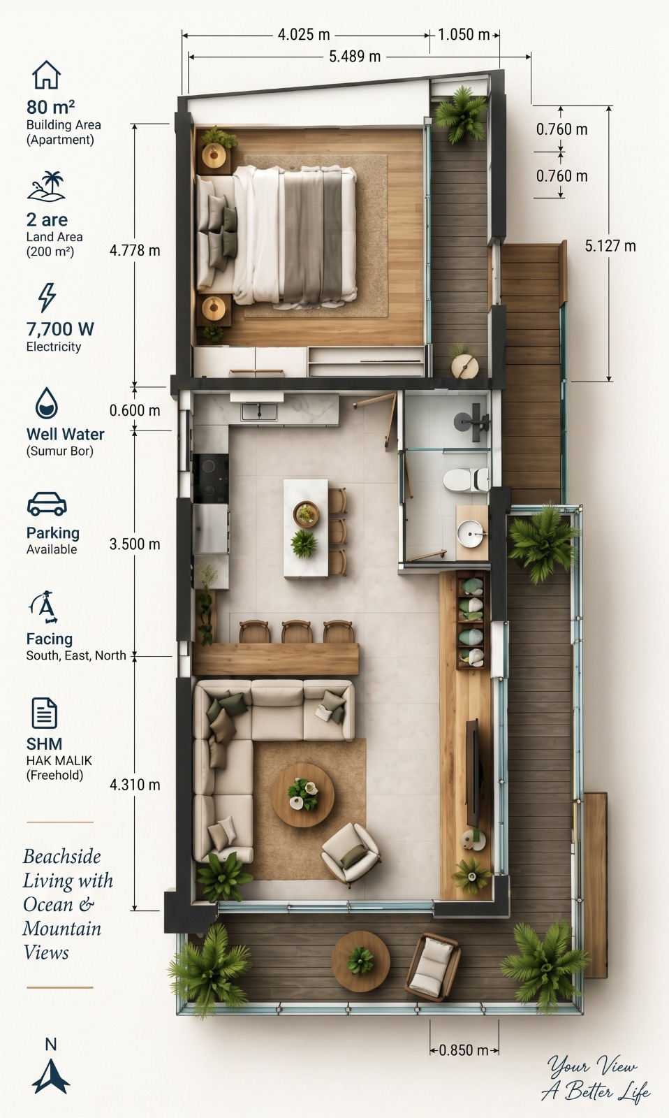 Gianyar,Bali,Indonesia,1 Bedroom,1 Bathroom,Apartment,MLS ID 2757